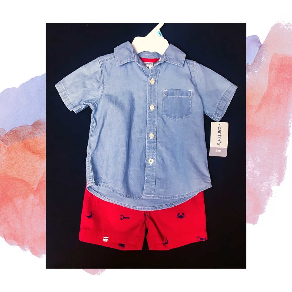 Carter’s Chambray Shirt & Shorts Set | Size 6M